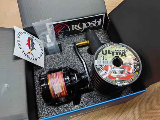 Okuma Tesoro LDJ 2000 NLA spooled with X-braid PE 3 YGK ultra max 2 Japanese premium braid. - Ryoshi Pro Outfitters