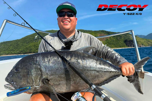 Angler Ronald Bondoc landed this big size giant trevally using decoy Y-s22 4/0 size for his poppers.  - Ryoshi Pro Outfitters