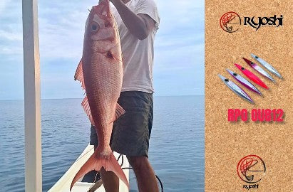 Angler Les Nunez Landing a nice sized Ruby Snapper using his favorite jig the RPO OU812. - Ryoshi Pro Outfitters