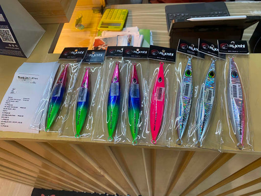 RPO OU812 jigs, customers choice for his next jigging session, dont take all please leave some for others. Thanks for the support. - Ryoshi Pro Outfitters