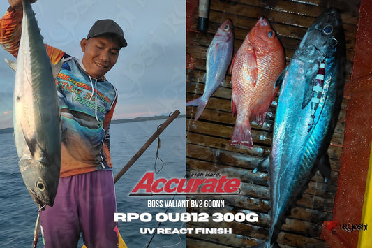 Angler Sanvic Tiaga again on Accurate BV2 600nn reel with RPO OU812 uv react finish jig, a nice sized dog tooth tuna along with a red snapper!!!  - Ryoshi Pro Outfitters