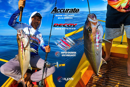 Angler Sanvic Tiaga landing this good size Greater Amberjack using Accurate Valiant BV2 600NN reel and RPO OU812 uv react jigs. Congrats sir Sanvic!! - Ryoshi Pro Outfitters