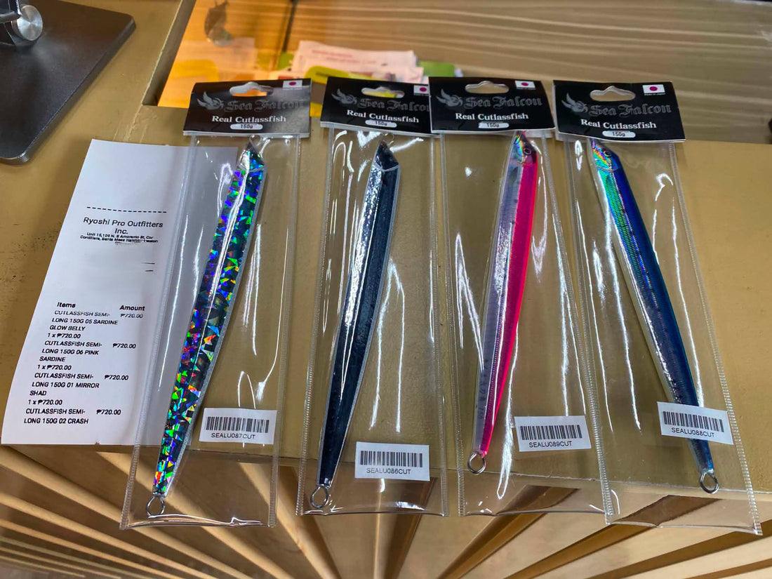 Saturday grind!!! Seafalcon cutless semi long 150g jig, still very hot lure!! Japan made. Thanks for the support!!! - Ryoshi Pro Outfitters