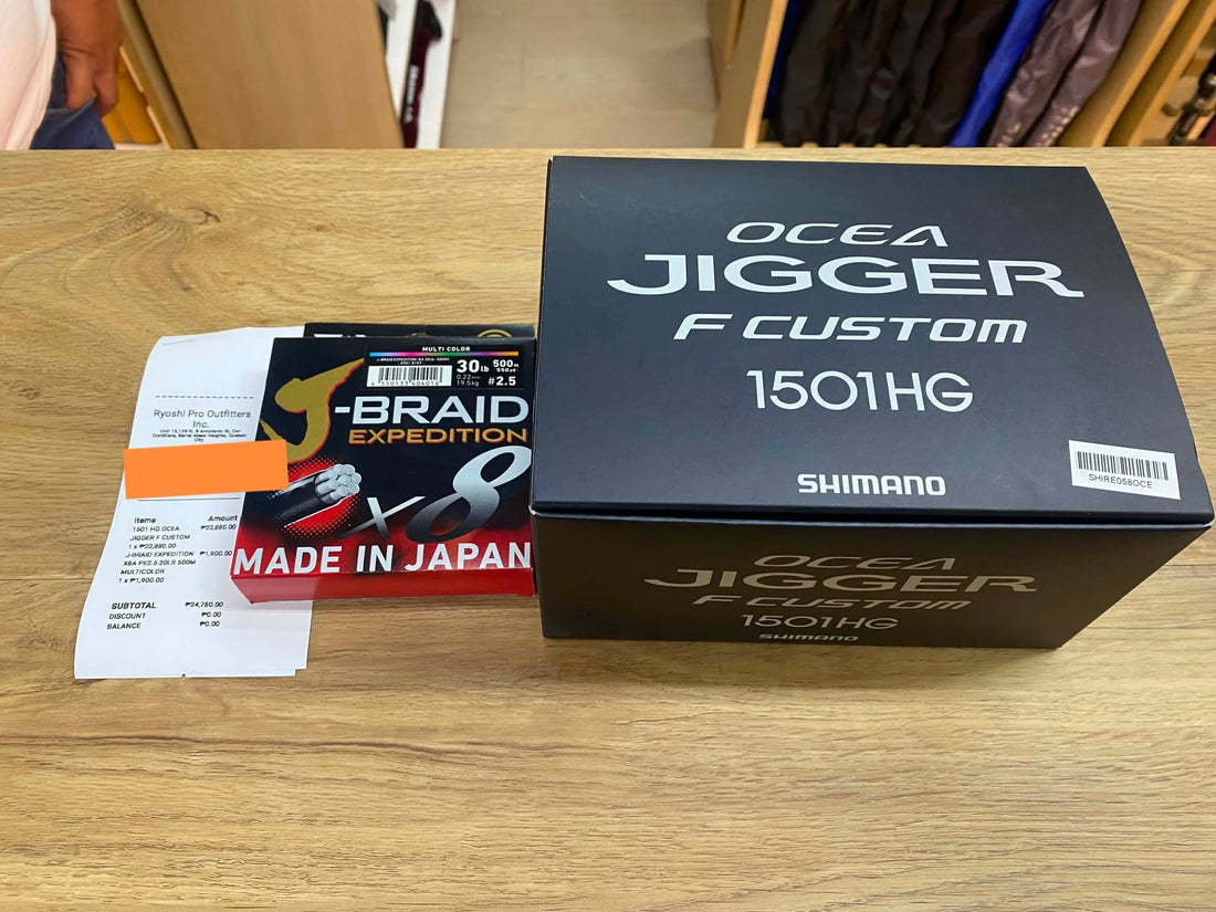 Shimano OJ 1501 for lighter jigging sessions, combined with daiwa jbraid expedition. Thanks for the support!!! - Ryoshi Pro Outfitters