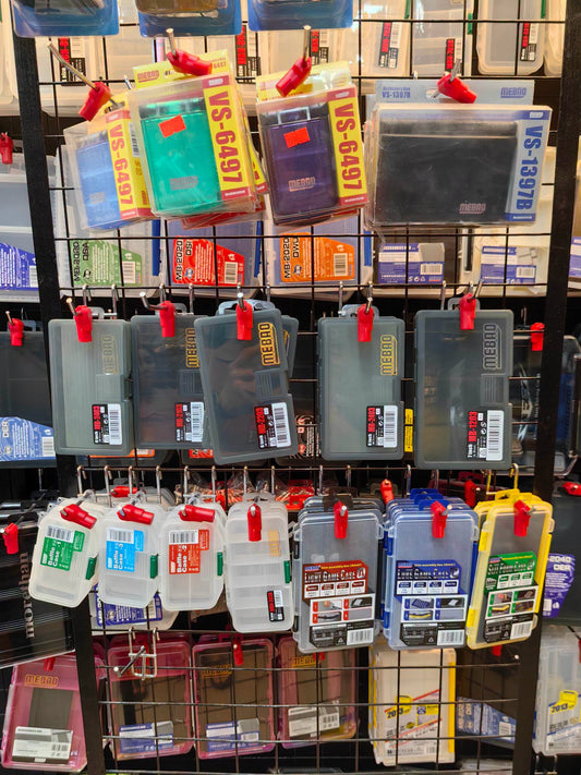 Mebao and Daiwa tackle accessory boxes available at Ryoshi Pro Outfitters. From small boxes to fit your pocket to large sizes to fit your tackle boxes.  - Ryoshi Pro Outfitters