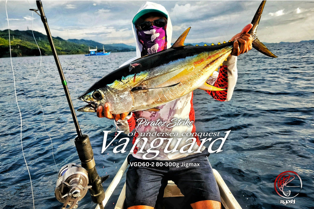 A nice yellow fin tuna caught by Angler/ Ryoshi Pro Outfitters tester Tejz Ligan using Piratez Strike Vanguard 60/2 80-300 jigmax rod - Ryoshi Pro Outfitters