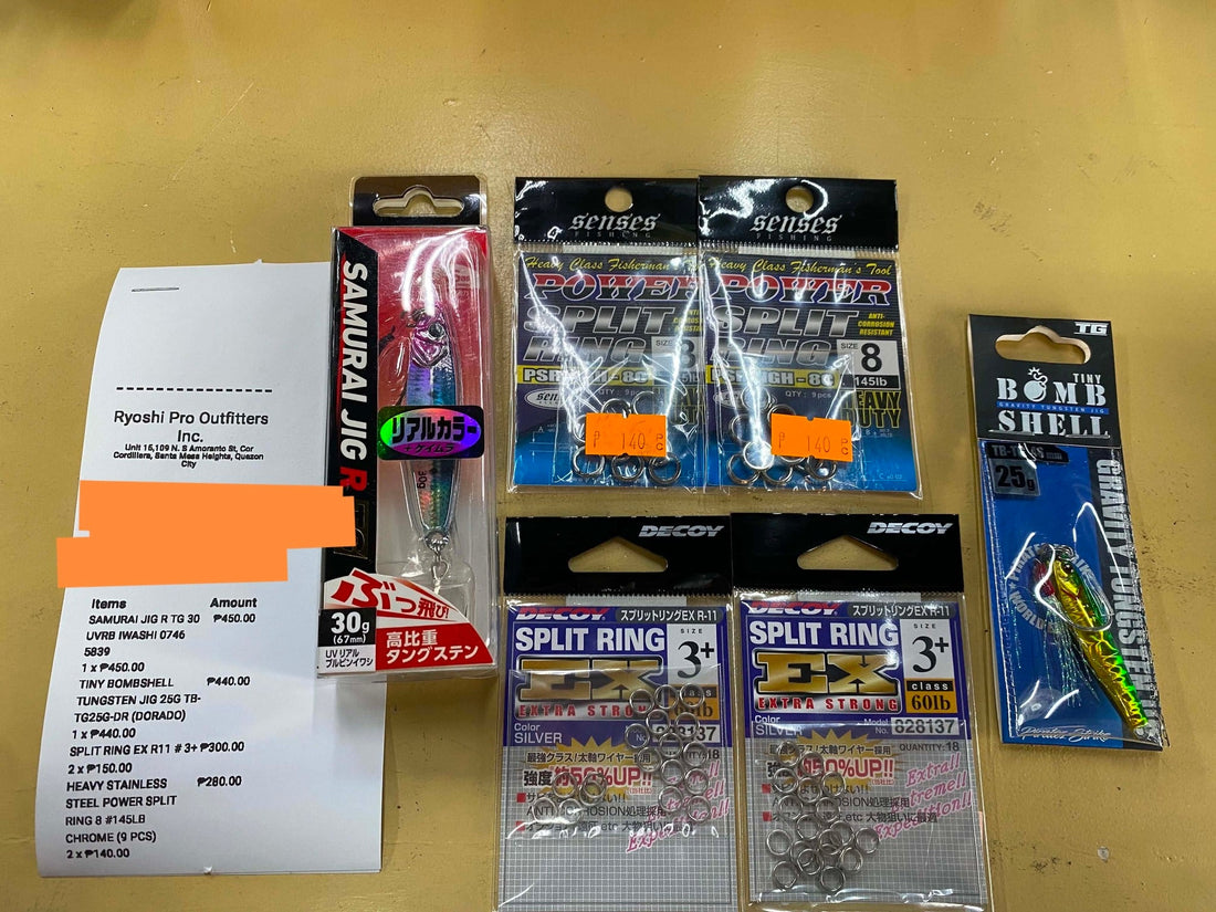 Terminal tackles for micro jigging and jig casting chosen by customer for a weekend fishing session - Ryoshi Pro Outfitters