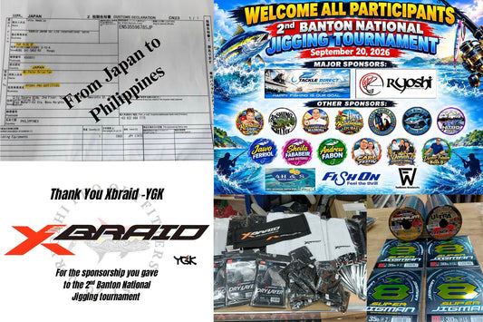 Big Thanks to X-Braid ygk of japan for the sponsorship you gave for the 2nd Banton National Jigging tournament through our tackle shop Ryoshi Pro Outfitters,