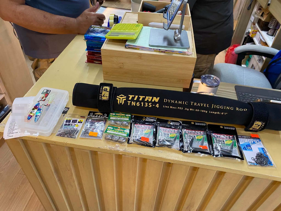 Ironman Titan Travel Jigging rod plus mebao and decoy terminal tackles are customers choice for his tackle refill before he geta back to work. -Ryoshi Pro Outfitters