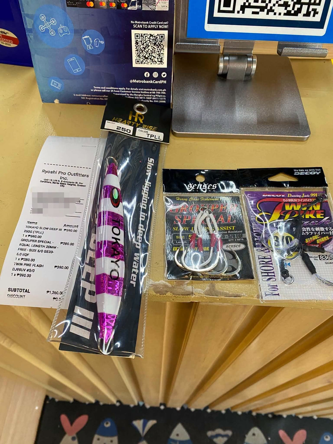 Og tokayo slow deep 3 with senses grouper specail and decoy pike hooks are cuatomer's choice for his upcoming fishing. -Ryoshi Pro Outfitters