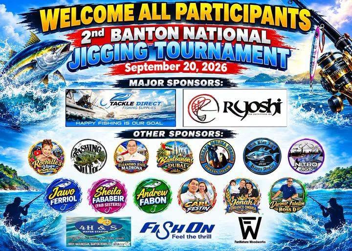 Ryoshi Pro Outfitters  is the major sponsor for the 2nd national Banton jigging tournment, together with our special sponsors xbraid ygk and senses fishing we wish everyone much luck!!!