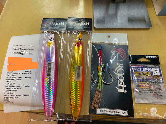 Tuesday Grind, RPO D1B84U and Rpo Keen Assist Hooks for this customers next jigging session. Thanks for the support!!!! - Ryoshi Pro Outfitters
