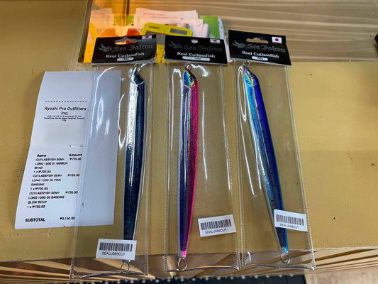 Tuesday grind!!! Sea falcon cutlass semi long 150g jig, customers choice for his weekened jigging, his 2nd time buying this same jig. - Ryoshi Pro Outfitters