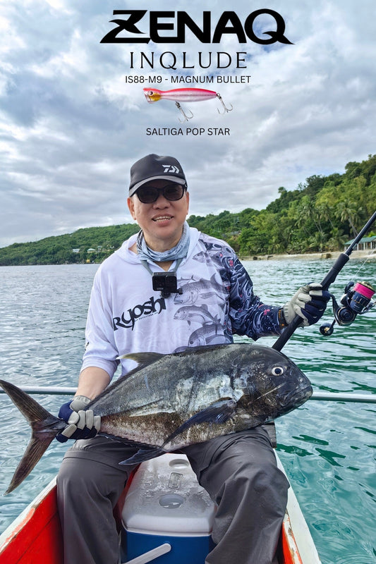 Field tested the Zenaq Inqlude IS88- magnum bullet and landing a nice sized giant trevally. - Ryoshi Pro Outfitters