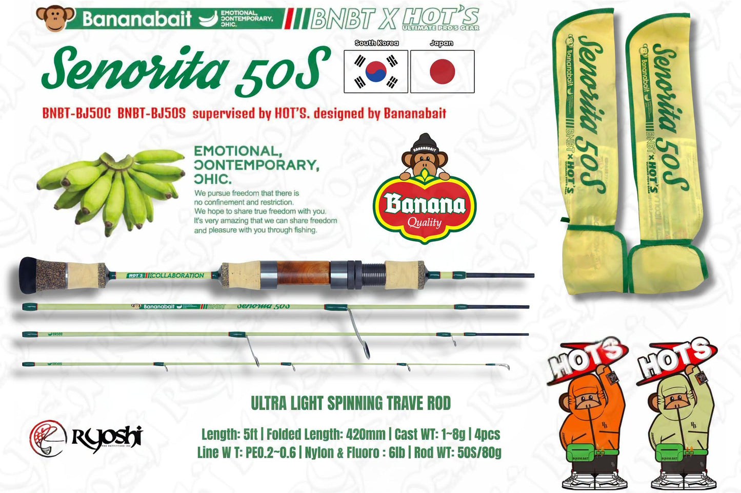 Bananabait X Hot’s Señorita 50s UL Travel rod