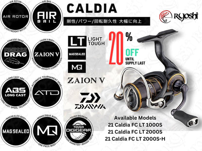 Daiwa 21 Caldia fc lt 1000s, 2000s, 2000s-h, 2500s-xh