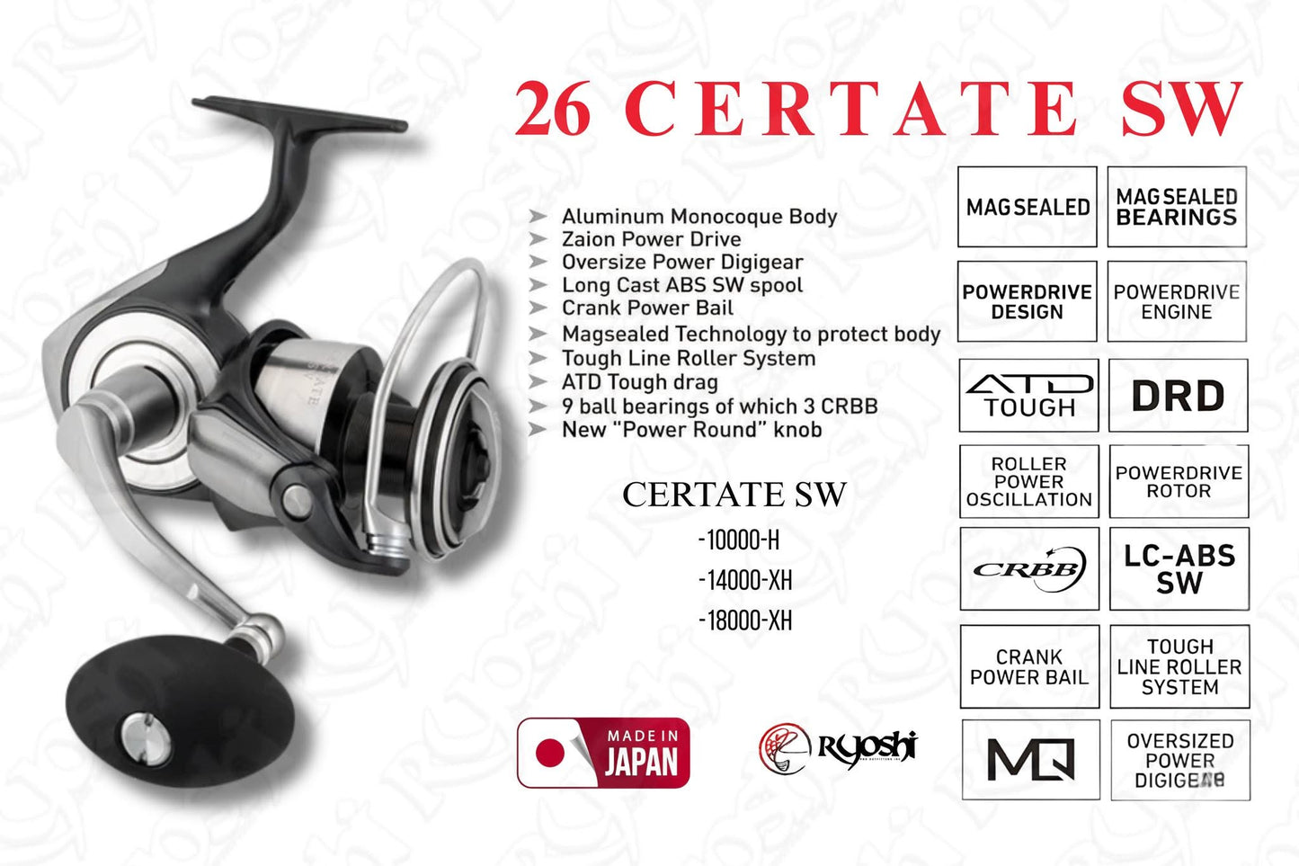 Daiwa 26 Certate SW 10000 H / 14000 XH / 18000 H