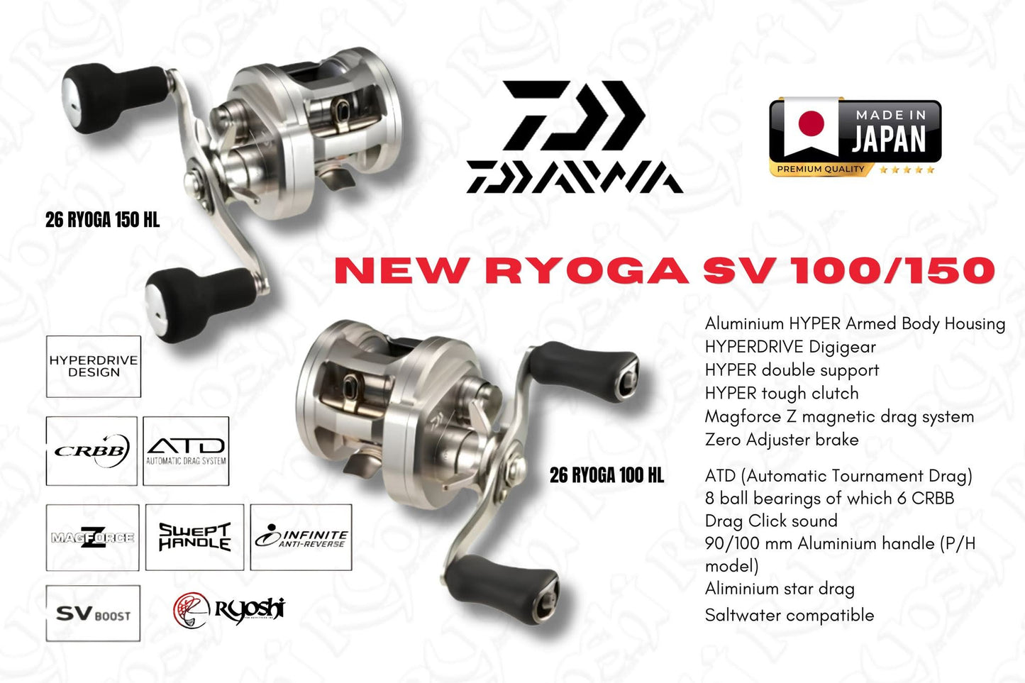 Daiwa 26 Ryoga SV 100L / 150PL / 150HL