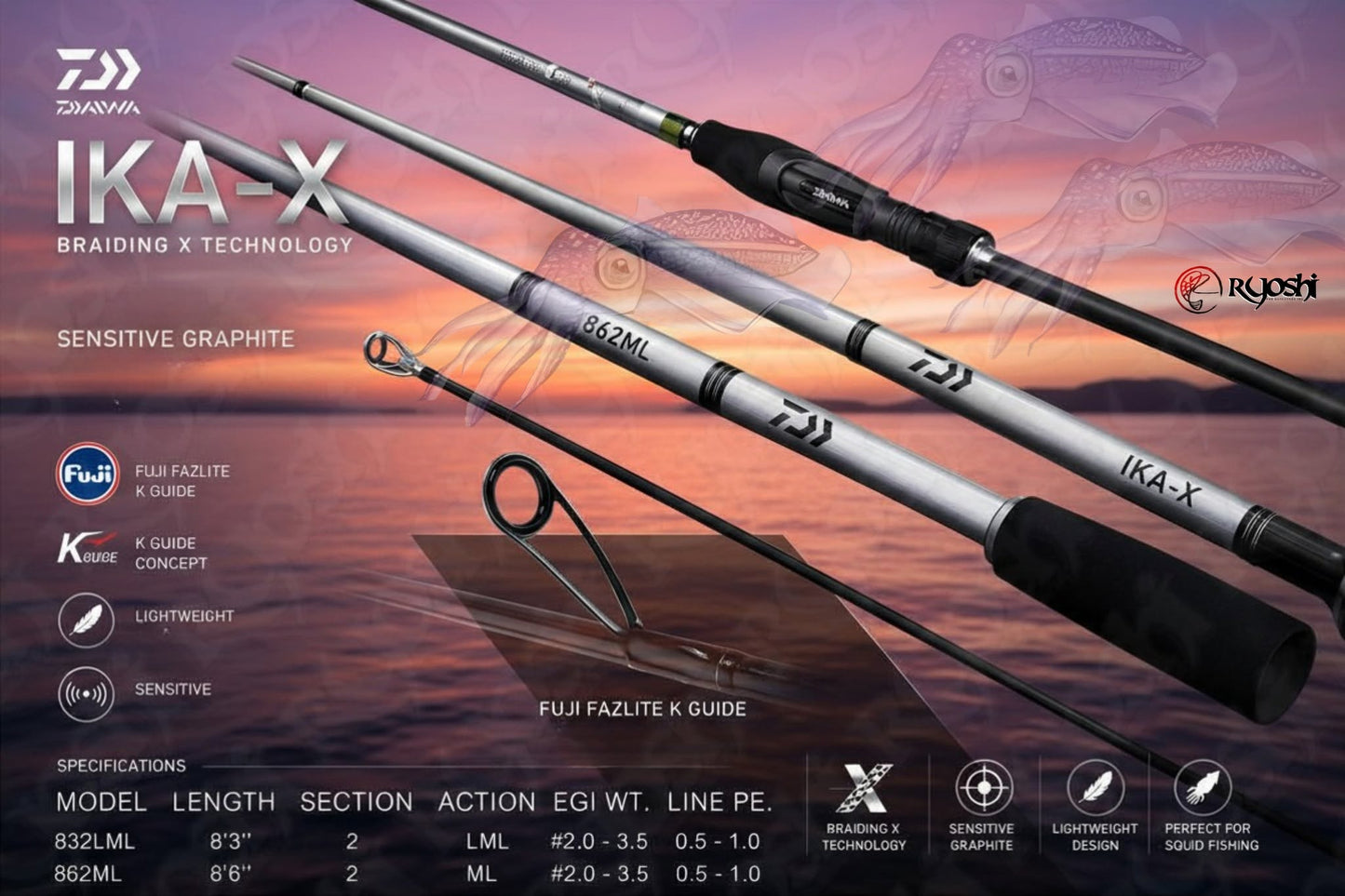 Daiwa IKA-X eging rod