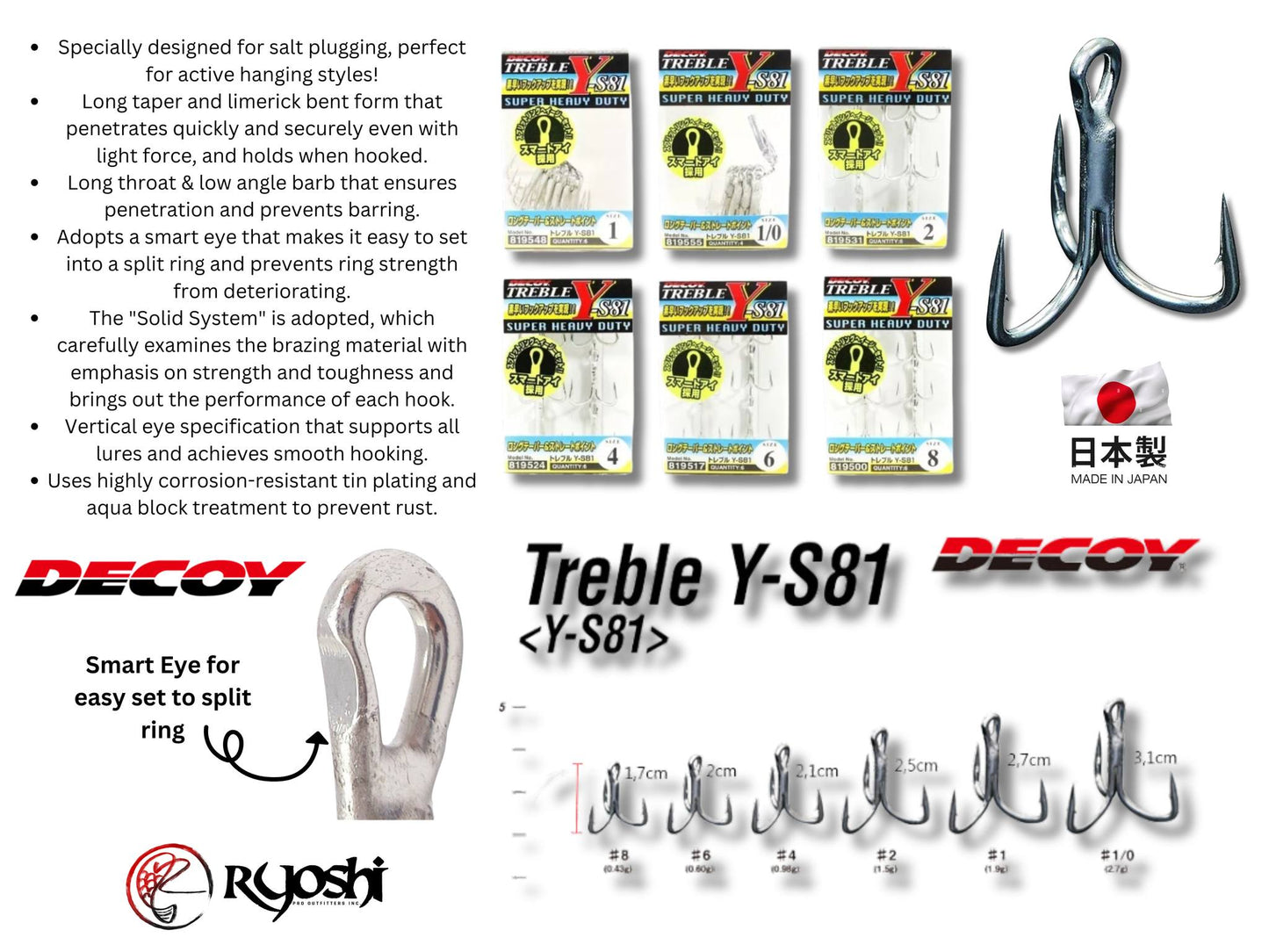 Decoy Treble hook Y-S81
