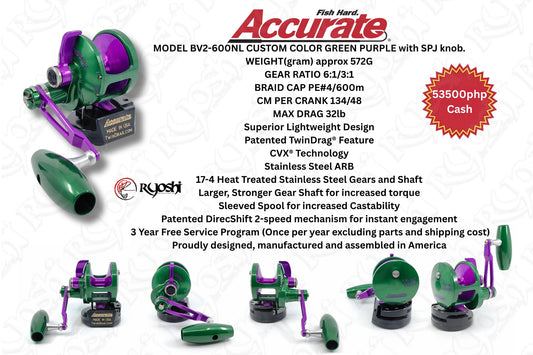 Accurate BV2-600NL Green Purple Custom Color with SPJ Knob (8/25)