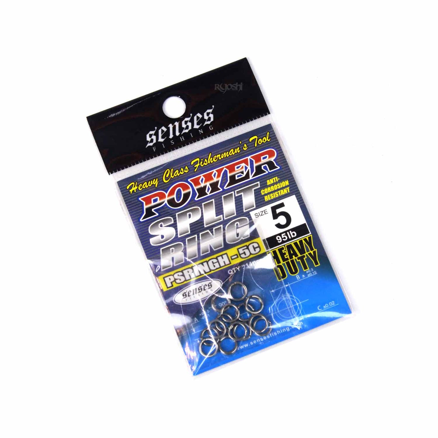 HEAVY STAINLESS STEEL POWER SPLIT RING 5 #95LB CHROME (14 PCS)