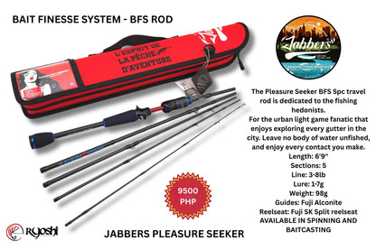 Jabbers Pleasure Seeker Travel Rod 5pc Spinning