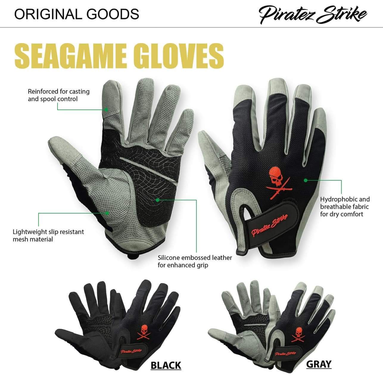 Piratez Strike Jigging and Popping Gloves