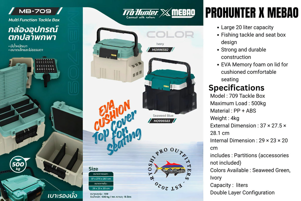 ProHunter x Mebao MB-709 Multi Function Tackle Box and Seat Box
