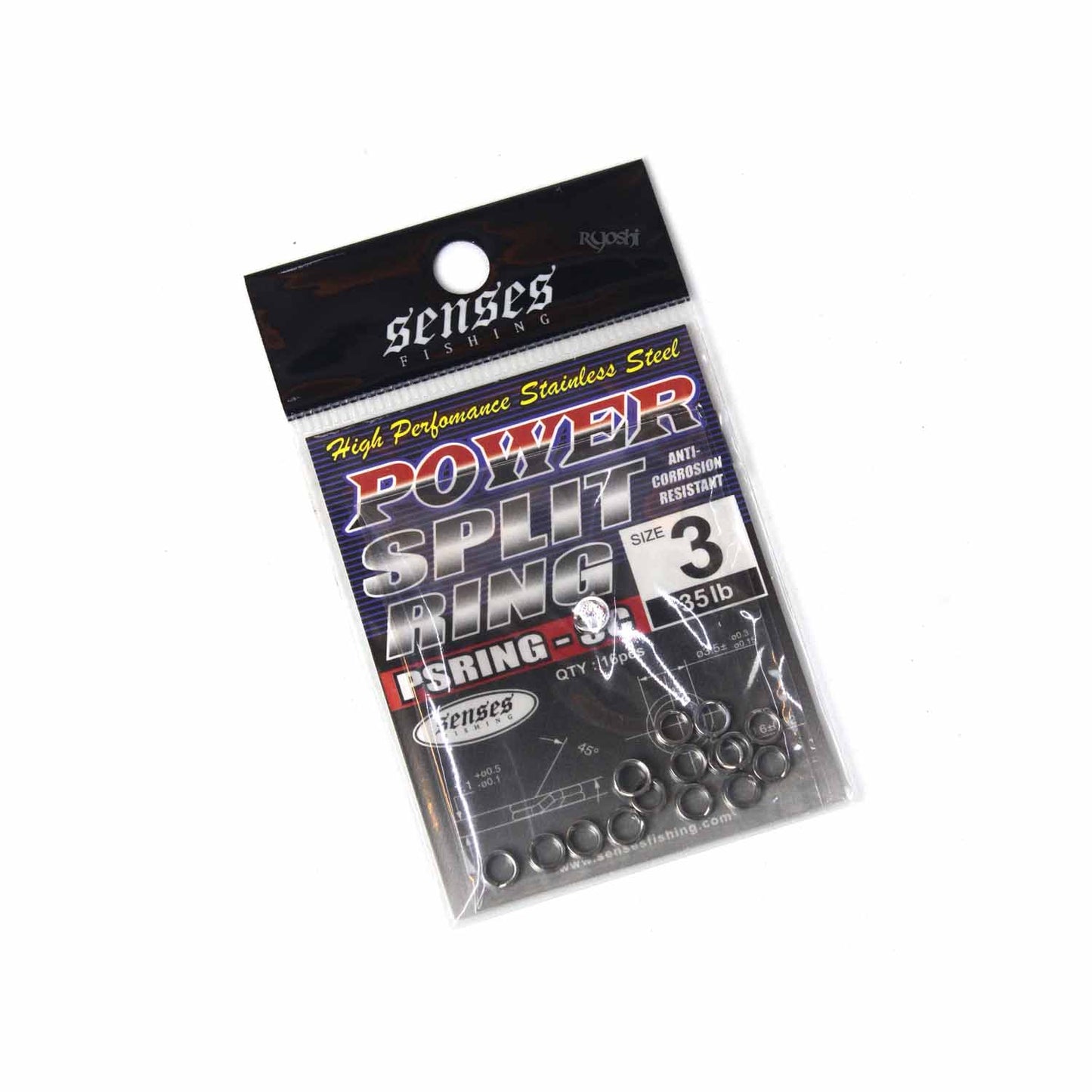 STAINLESS STEEL POWER SPLIT RING 3 #35LB CHROME (16 PCS)