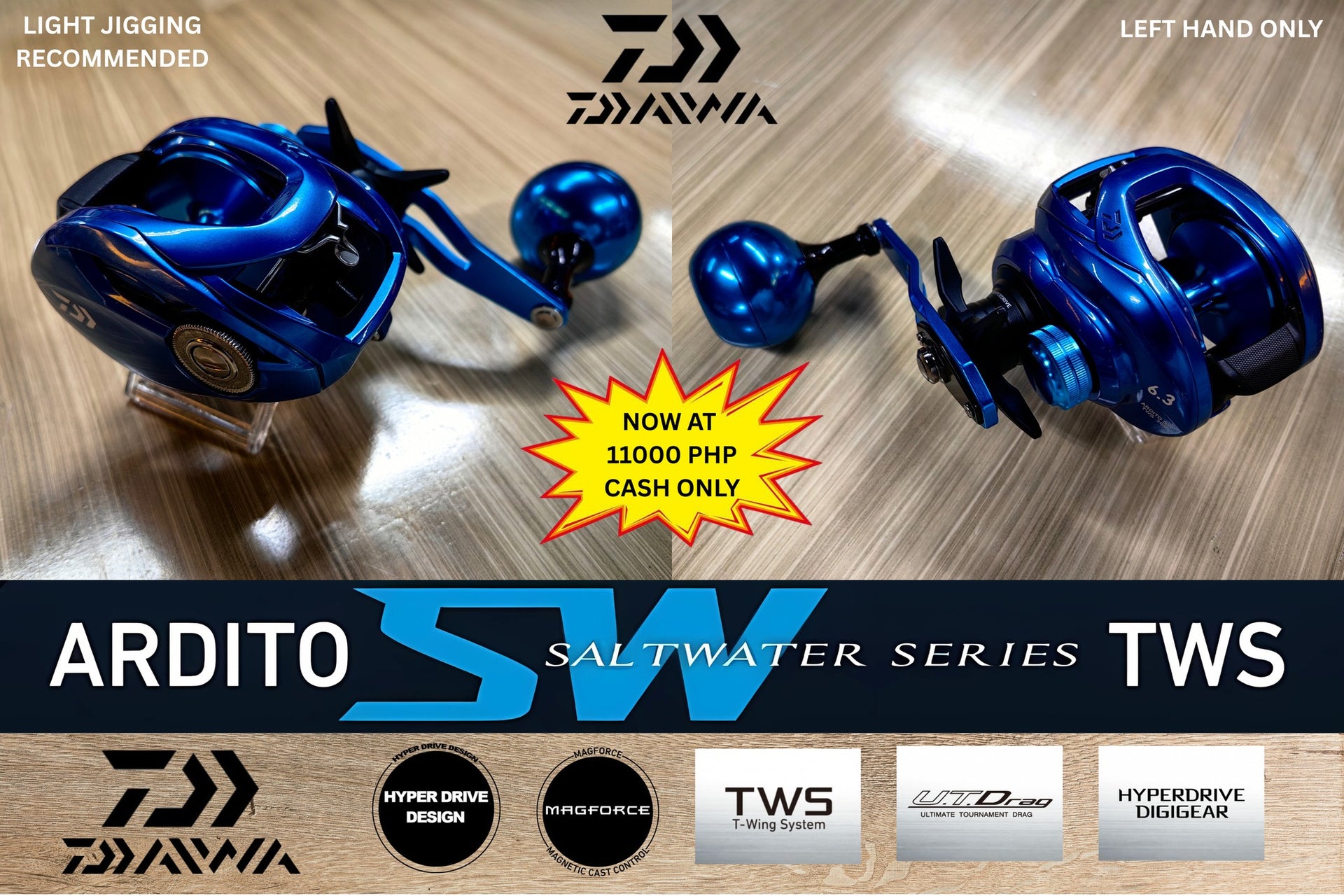 daiwa 2016 ardito bait casting reels Daiwa Ardito SW TWS 300L (Lefty) – Ryoshipro