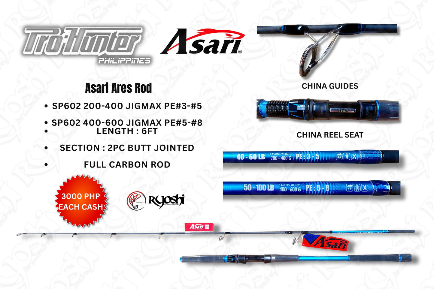 Prohunter Asari Ares Rod Spinning 400g /600g Jigmax (8/25)