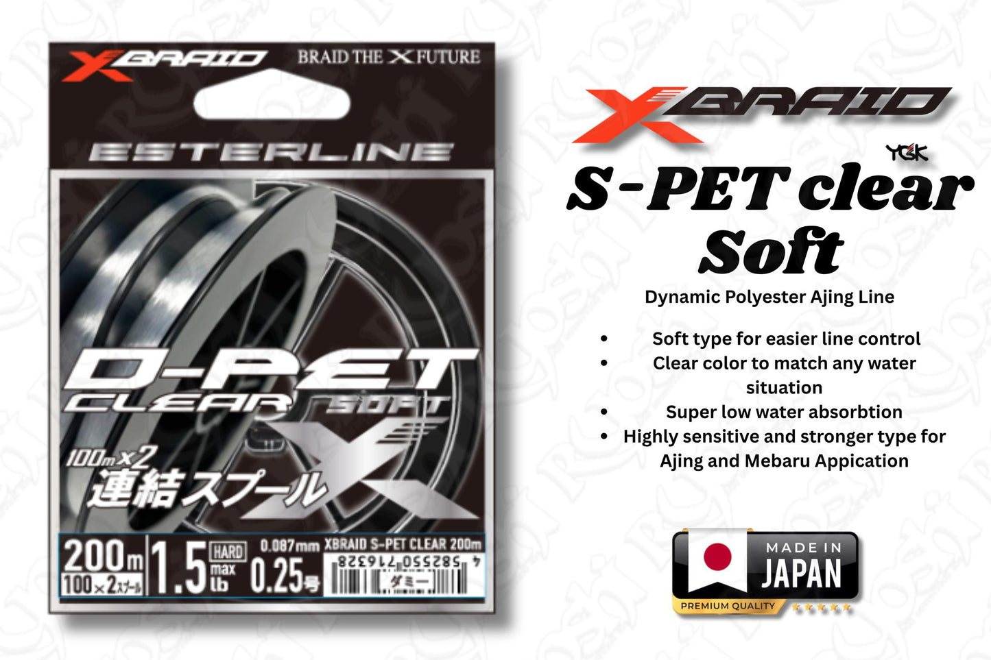 X-Braid S-pet Clear Soft Ester Line