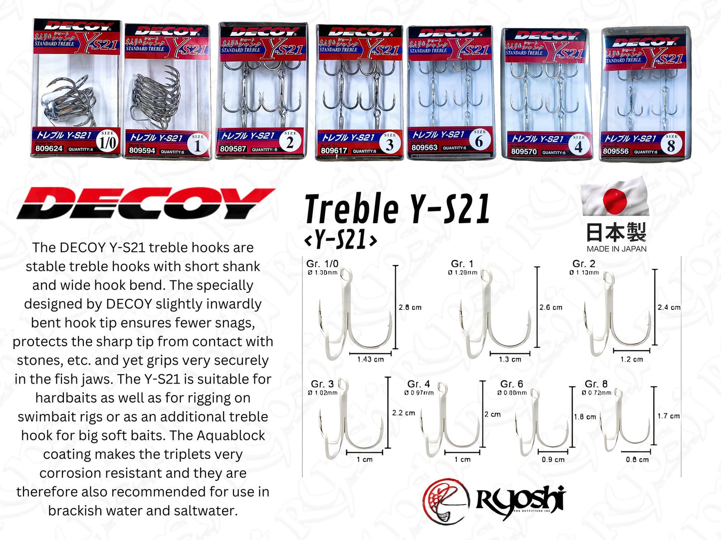 Decoy Treble hook YS 21